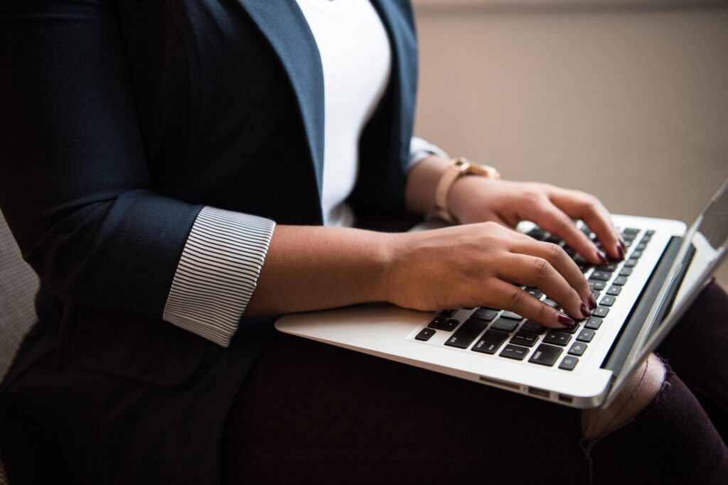Lawyer using the latest legal software