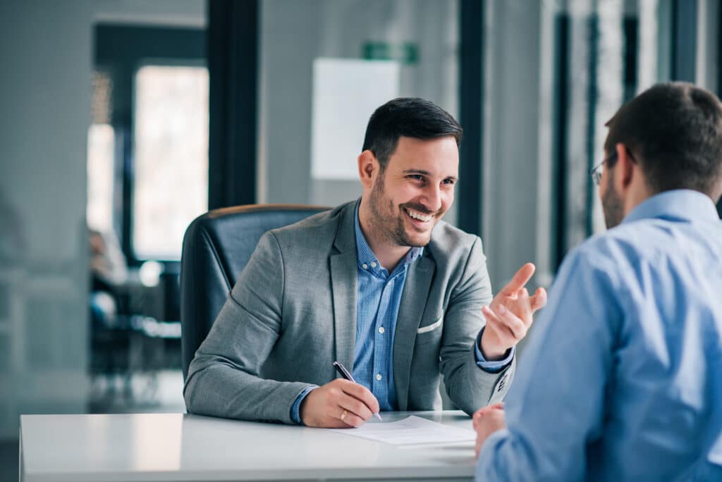 Two men in business meeting